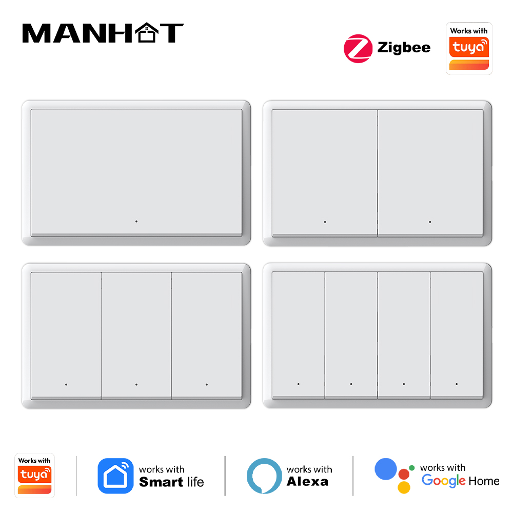 Smart Home Alexa - Inteligentny przełącznik Zigbee Manhot, nie wymaga