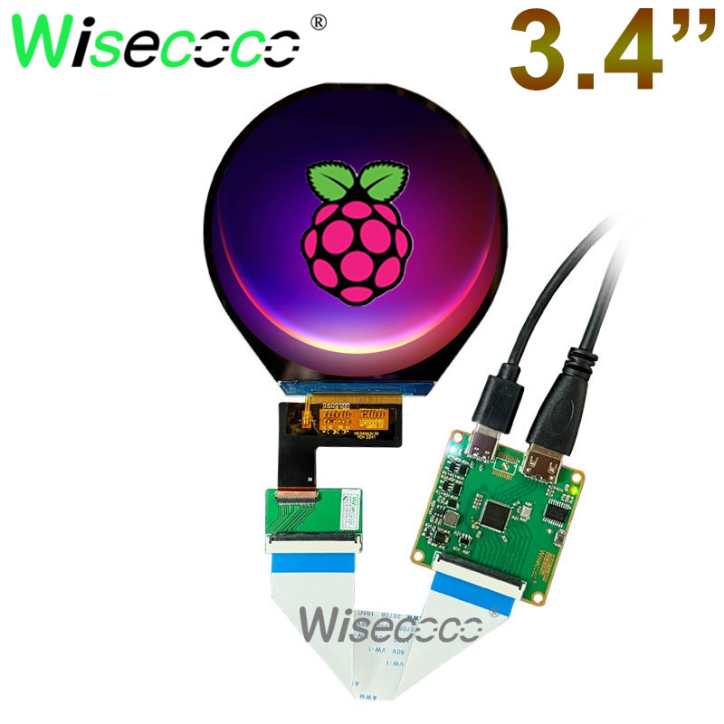 Smart Home Raspberry Pi - 3.4-calowy okrągły wyświetlacz 800x800, moduł ekranu