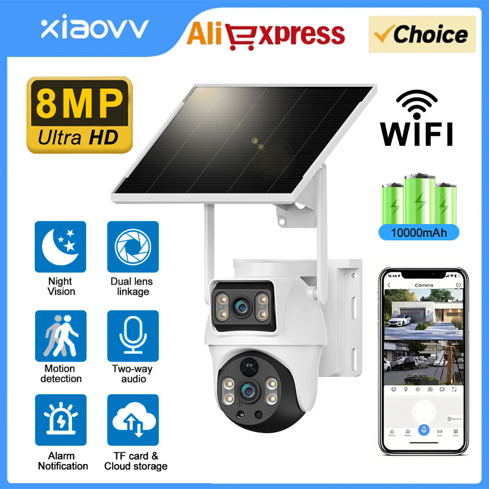 Smart Home Battery Camera - Kamera WiFi Solarna z Podwójnym Obiektywem