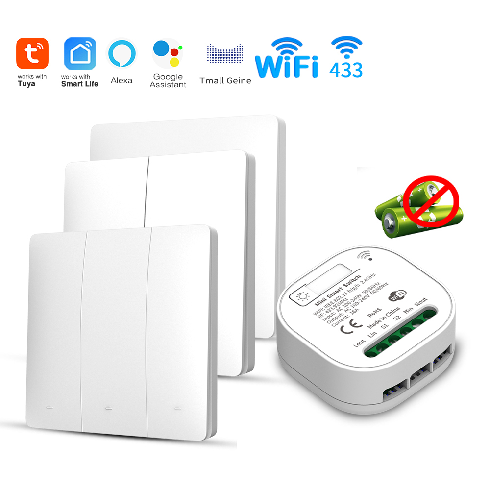 Smart Home Button - Inteligentny włącznik światła Tuya WiFi, zasilany