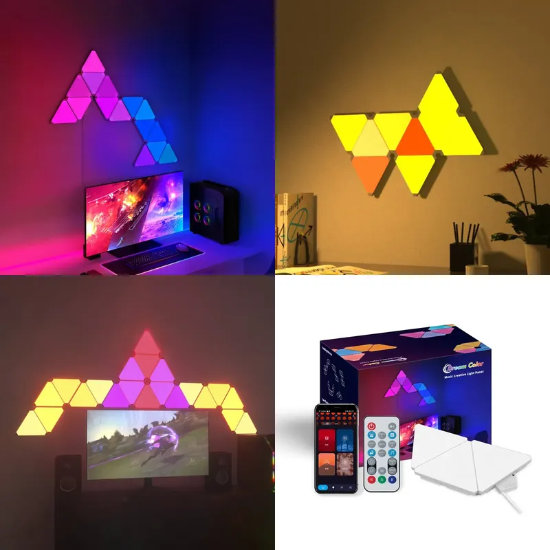 Smart Home Lighting - Banqcn Trójkątne LED-owe Lampy Ścienne RGB